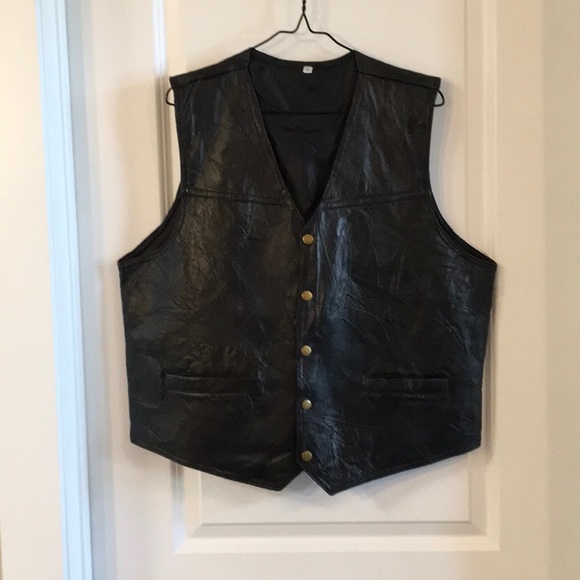 Other - Vintage Leather Vest XL (runs small) BLACK